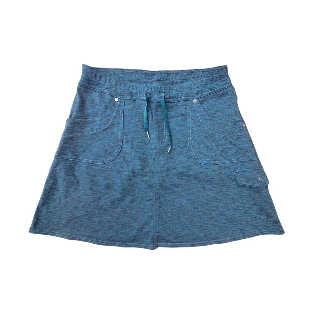 Kuhl Mova Skort Blue Heather Athletic Hiking Skirt Built-in Shorts Womens Small